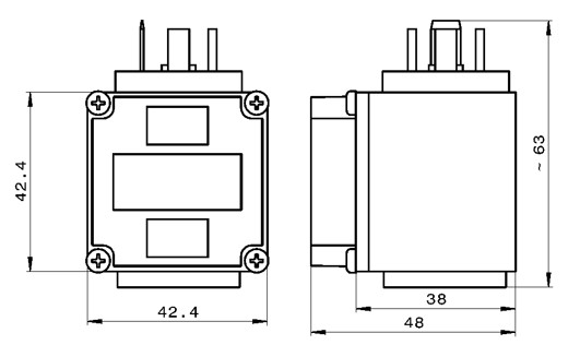 Technical drawing for PM1000 plug-in display