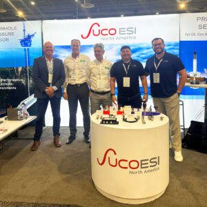 ESI Team at OTC stand, Houston 2025. Downhole pressure transmitter