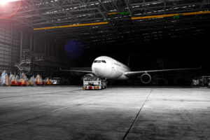 aeroplane in hanger