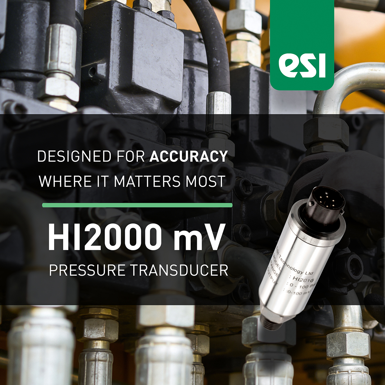 HI2000 millivolt pressure transducer with optional ATEX IECEx certification for intrinsic safety in hazardous areas